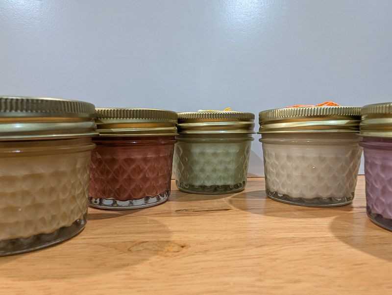 Hand-poured mason jar candles by Sippin' Sunshine